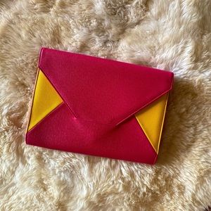 BOLD color block envelope clutch detachable strap